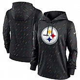 Women's Pittsburgh Steelers Nike Anthracite 2021 NFL Crucial Catch Therma Pullover Hoodie